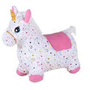 Unicorn gonflabil din plus pentru sarit Knorr Toys Pink include pompa de aer