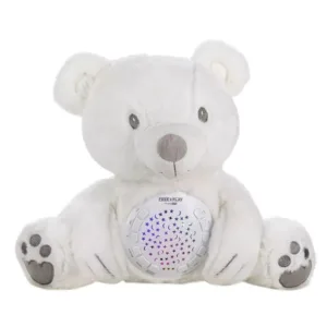 Ursulet muzical de plus cu proiector Free2Play Alb