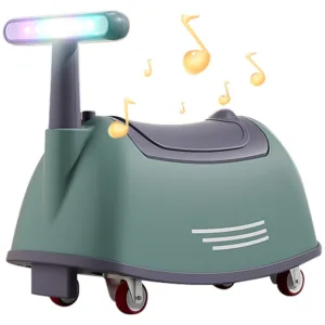Vehicul RideOn fara pedale pentru copii Nichiduta GlowGO Dark Green cu Roti silentioase pivotante