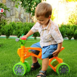 Vehicul de echilibru fara pedale TechnoK Portocaliu cu 4 roti