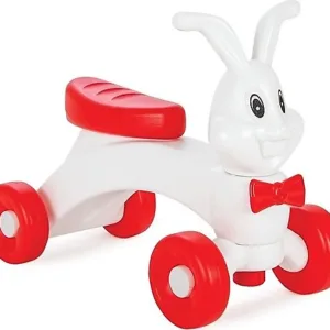 Vehicul ride on fara pedale pentru copii Pilsan Bunny Friends White din plastic durabil