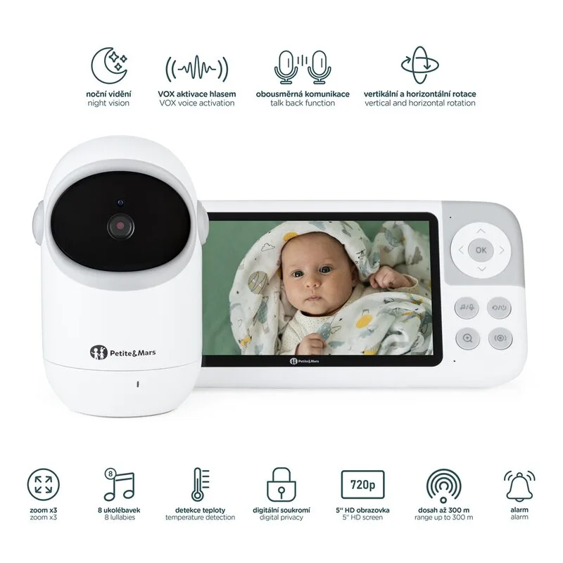 Video monitor PetiteMars Eve 5.0 Alb