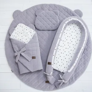 Wrap cu urechi Babyhorn pentru nou nascut Royal Baby Gri Sleepee