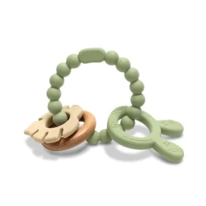 Zornaitoare cu jucarie pentru dentitie bebelusi Lorelli Baby Care Iepuras Fresh Green