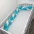 Aparatoare laterala pat bumper Deseda impletita 180 cm mix stelute turquise