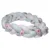 Aparatoare laterala pat bumper impletit Bumbac alb – mint – flori 340X21 cm