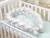 Aparatoare laterala pat bumper impletit cu inchidere velcro bumbac Gri 180X21 cm