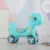Balansoar 3 in 1 Nichiduta Garden Happy Unicorn Blue transformabil in vehicul fara pedale cu maner parental,roti EVA,centuri de siguranta,jucarie muzicala,spatar si bara de siguranta detasabile