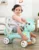 Balansoar 3 in 1 Nichiduta Garden Lovely Unicorn Blue transformabil in vehicul fara pedale cu maner parental, roti EVA, centuri de siguranta, jucarie muzicala, spatar si bara de siguranta detasabile