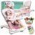 Balansoar pentru copii NiceKids, pliabil, cu roti si pian detasabil, 3 nivele de inclinare, tavita detasabila, Jucarii interactive atasate, 40 x 68 x 67 cm, Pink