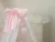 Baldachin din tul pentru patut bebe Bear Heart Pink 160×600 cm