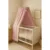 Baldachin pentru patutleagan Qmini Powder Pink din muselina dubla, 145×200 cm