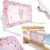 Bariera de protectie pentru pat copii, Ikonka, pliabila, cu cadru metalic, dimensiune 90 x 48.5 cm, Oite Roz
