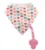 Baveta tip bandana cu snur si jucarie dentitie bumbac Girl roz