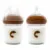 Biberon anti-colici nivel de debit scazut 1, Kidnort Blabaer Brown, din PU durabil si rezistent, capacitate 125 ml, 0-3 luni