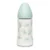 Biberon cu tetina rotunda din silicon cu 3 fluxuri iepuras verde Hygge Suavinex 270 ml