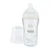 Biberon de sticla 230 ml cu tetina din silicon si control de temperatura Nuk PM Strenght 3 luni + M Rainbow