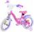 Bicicleta EL Minnie Mouse 14 inch Bow Tie pentru copii cu varsta cuprinsa intre 3,5 si 5 ani, cu o inaltime intre 98 la 110 cm, frana de mana fata, frana de picior spate, stopuri reflectorizante, roti ajutatoare