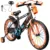 Bicicleta copii cu far si claxon inclus, roti ajutatoare si bidon, Action One, Nova, 18 inch, Orange