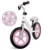 Bicicleta copii fara pedale Kidwell Rebel White Bunny 12 inch, ghidon ajustabil pe inaltime, greutate redusa, roti spuma EVA, scaun reglabil pe inaltime, de la 2 ani