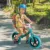 Bicicleta fara pedale cu roti de 12 inch din spuma EVA, cu scaun si ghidon reglabile in inaltime, Push Sport Albastru, inaltime sezut 29-34 cm, de la 3 ani, inaltime recomandata 80-108 cm