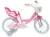 Bicicleta pentru copii Denver Disney Princess 16 inch, frana de mana pe ambele roti, clopotel, roti ajutatoare detasabile, suport pentru papusi, cosulet transport pe ghidon