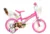Bicicleta pentru copii Dino Bikes Barbie roz 12 inch, varsta 3-4 ani, cu o inaltime cuprinsa intre 87-110 cm, sistem cu 1 frana, pinion fix, roti spuma EVA, scaunel pentru papusa si cosulet fata