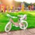 Bicicleta pentru copii Procart Unicorn Roz 14 inch, roti ajutatoare, scaun papusi, frane v-brake, aparatoare lant