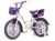 Bicicleta pentru copii Visitor Mov Blackberry, roti 16 inch, roti ajutatoare, scaun papusi, cos frontal, manere cauciucate