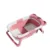 Cadita bebelusi ultrapliabila Little Mom Bear Pink, cu pernuta moale detasabila, termometru incorporat, display digital,suport cap de dus, sistem de agatare, dop pentru evacuarea apei, material Non-Toxic, 0-24 Luni