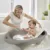 Cadita cu suport anatomic Hippo gri, designul usor si compact, cu dop de scurgere , 6 luni+