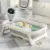 Cadita pentru copii Little Mom Grey, pliabila, design compact, Afisaj temperatura color in functie de temperatura apei, cu suprafete antiderapante, dimensiune 84.5 x 50.3 x 23cm