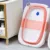 Cadita pliabila Little Mom cu termometru pentru copii pink
