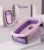 Cadita pliabila pentru copii, Little Mom, cu picioruse si baza antiderapante, dimensiune 80 x 48 x 21 cm, Baby Swim Purple
