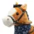 Calut balansoar din plus Baby Mix cu melodie de cowboy si efect de galop maro deschis