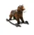 Calut balansoar pentru copii Novokids Rocking Horse Maro din plus, cu melodii, roti, platforma detasabila, functie trotineta fara pedale, dimensiuni 74x37x64 cm, greutate suportata 50 kg