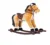 Calut balansoar pentru copii Novokids Rocking Horse XXL CremAlb din plus, cu roti, platforma detasabila, functie trotineta fara pedale, dimensiuni 85x37x77 cm, greutate suportata 50 kg