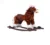 Calut balansoar pentru copii Novokids Rocking Horse XXL MaroAlb din plus, cu roti, platforma detasabila, functie trotineta fara pedale, dimensiuni 85x37x77 cm, greutate suportata 50 kg