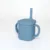 Cana cu pai si capac din silicon Coccorito Blue 180 ml