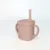 Cana cu pai si capac din silicon Coccorito Soft Pink 180 ml