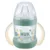 Cana de tranzitie cu manere, cioc de silicon si control temperatura Nuk For Nature 150 ml Verde