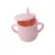 Cana din silicon cu manere si pai pentru copii 200 ml roz pal