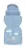Cana sport Animals cu pai moale si flexibil, 6 luni+ 325 ml Moonlight Blue