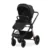 Carucior 2 in 1 pentru copii Lorelli Bianca Black, cadru din aluminiu, suspensii, cos landou individual cu maner de transport, geanta, greutate suportata 22 kg
