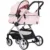 Carucior 3 in 1 pentru copii Chipolino Vista Pink Marshmallow, transformabil, cadru din aluminiu, sezut reversibil, maner reglabil, suspensii, husa de picioare, geanta, greutate suportata 22 kg