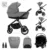 Carucior combinat 3 in 1 Lorelli Bianca Gri