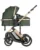Carucior copii transformabil 3in1 KikkaBoo Darling ArmyGreen 2024,reversibil,cadru din aluminiu,roti cu suspensii,maner parinte reglabil,scaun auto i-Size,geanta,suport pahar,husa picioare,plasa insecte