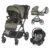 Carucior modular 3 in 1, Coccolle Lissia Moss Green si scoica auto Isize Knox Greystone