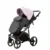 Carucior pentru copii 2 in 1, Adamex Lanti SD101, pliabil, landou cu salteluta, copertina reglabila, roti frontale pivotante 360, cu dubla suspensie si husa de ploaie inclusa, Full EcoLeather, Pink Black