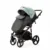 Carucior pentru copii 2 in 1, Adamex Lanti SD103, pliabil, landou cu salteluta, copertina reglabila, roti frontale pivotante 360, cu dubla suspensie si husa de ploaie inclusa, Full EcoLeather, Black Jade